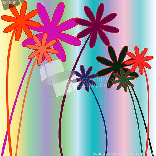 Image of flowers and stripes