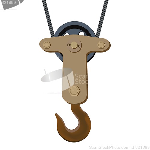 Image of crane hook isolated on white