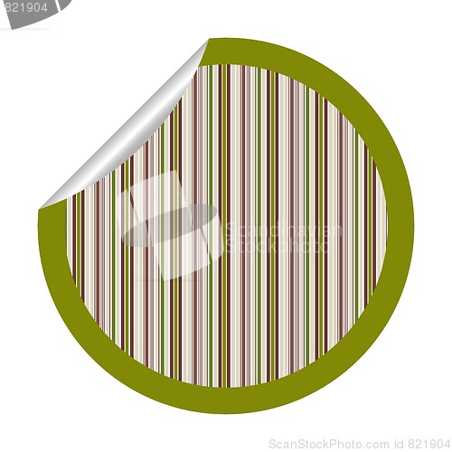 Image of green metalic stripes sticker isolated on white