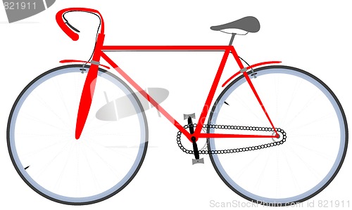 Image of red bicycle