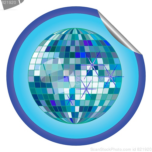 Image of disco ball blue sticker 2