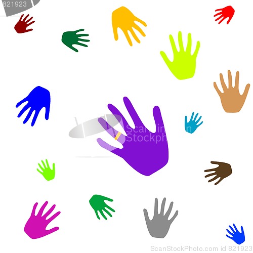 Image of colored hands