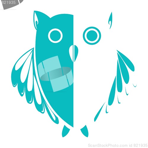 Image of stylized owl (blue)
