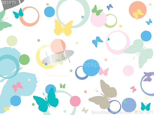 Image of butterflies and bubbles