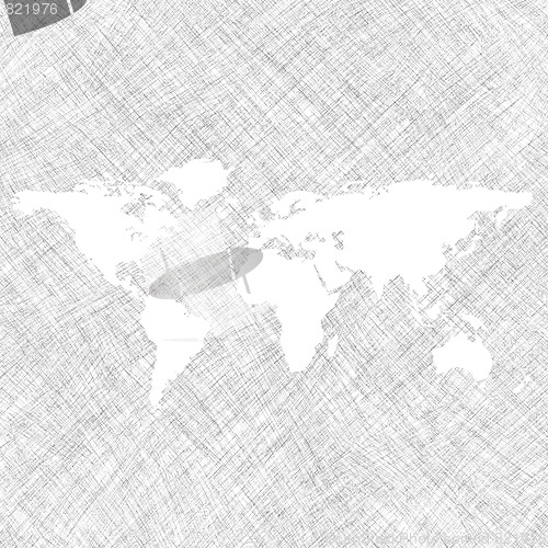 Image of white world map over grunge stripes