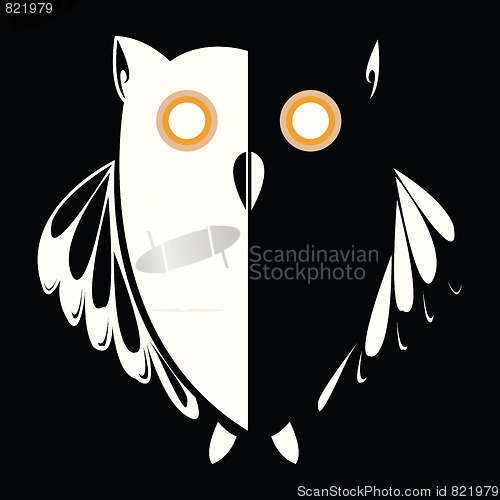 Image of retro owl in the night