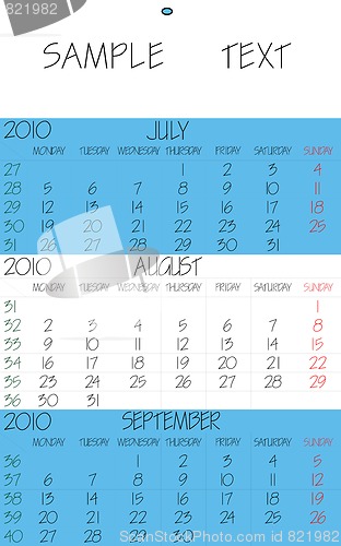 Image of english calendar 2010 august
