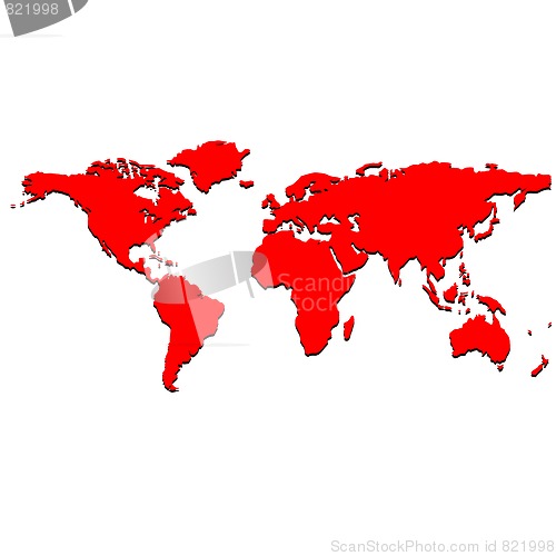 Image of red world map