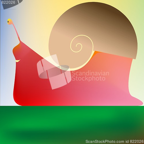 Image of happy snail cartoon drawing