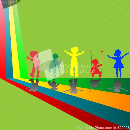 Image of silhouettes of children playing
