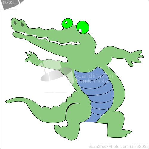 Image of happy green crocodile