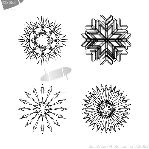 Image of snow flakes collection black and white