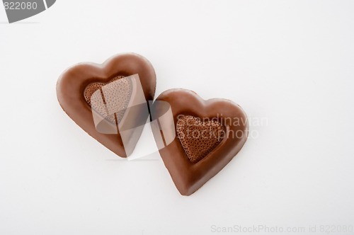 Image of Two Heart Shaped Chocolates