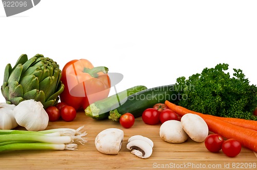 Image of Cutting board with vegetables