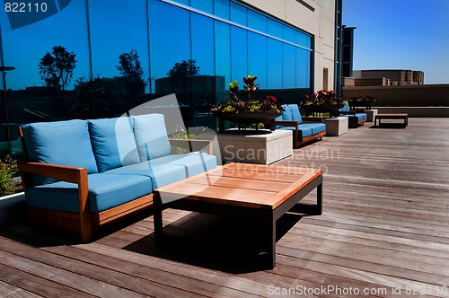 Image of Outdoor Furniture on Wooden Deck