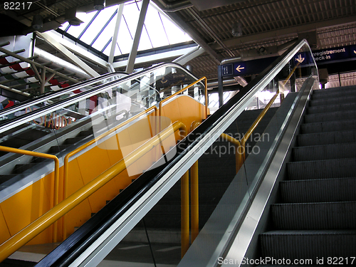 Image of Yellow escalator