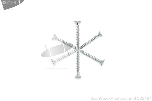 Image of Six-pointed star made of screws isolated