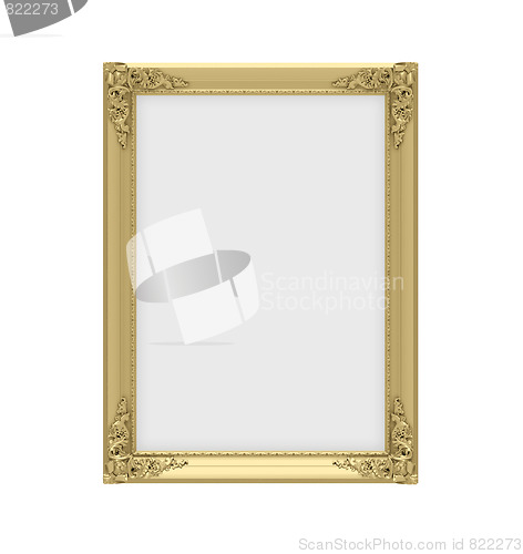 Image of Golden frame over white