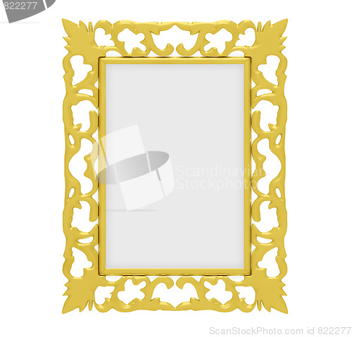 Image of Golden frame over white