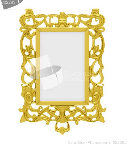 Image of Golden frame over white