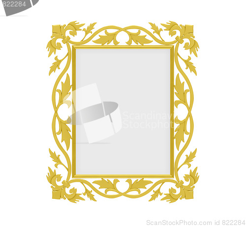 Image of Golden frame over white