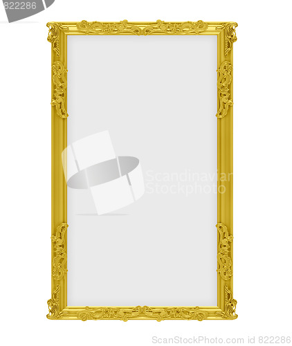 Image of Golden frame over white