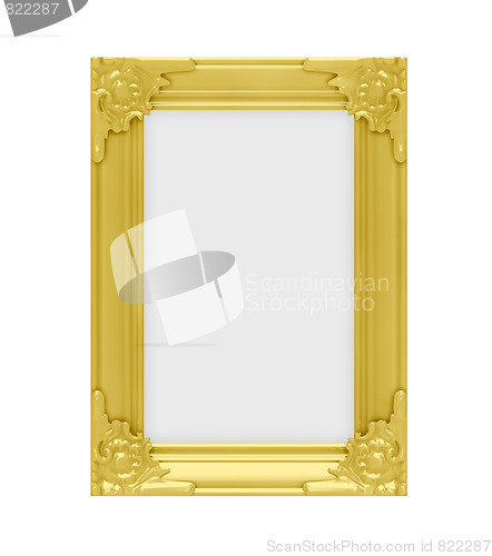 Image of Golden frame over white