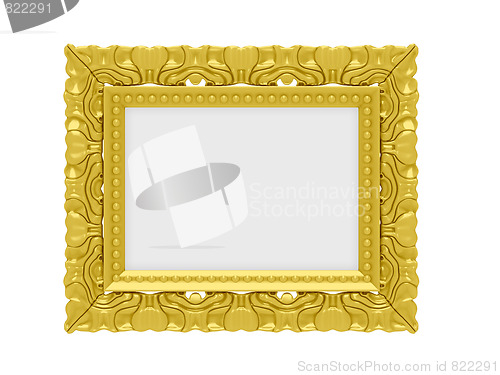Image of Golden frame over white