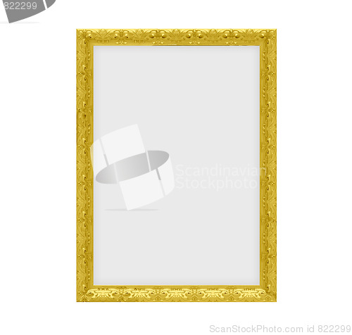 Image of Golden frame over white