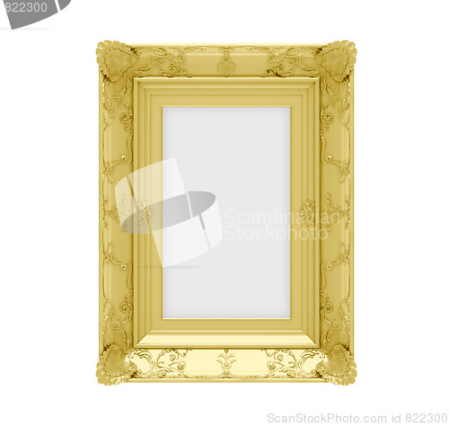 Image of Golden frame over white