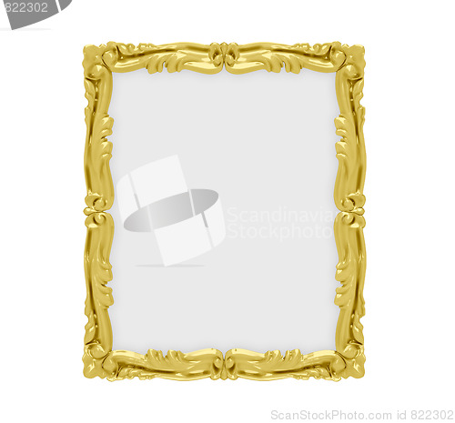 Image of Golden frame over white