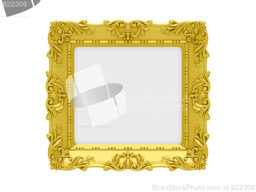 Image of Golden frame over white