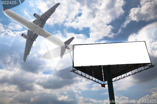 Image of billboard and airplane