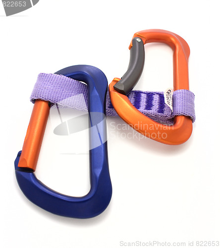 Image of carabiner and express isolated