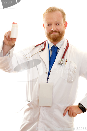 Image of Doctor with a bottle or pills