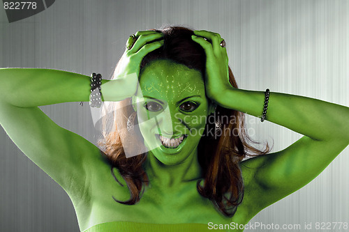 Image of Green Alien Woman