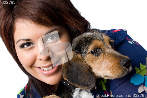 Image of Girl With a Puppy