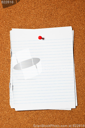 Image of Writing paper on corkboard