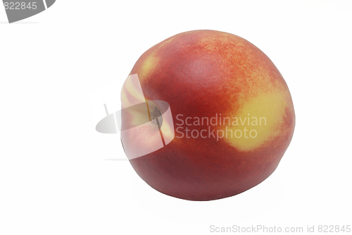 Image of Single nectarine on white background