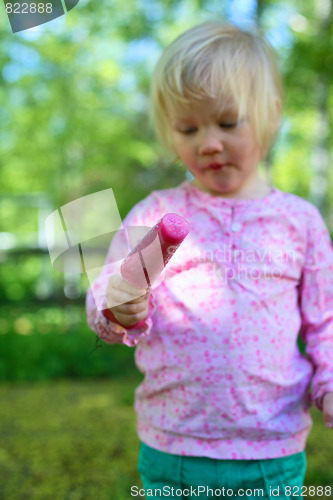 Image of Little girl with ice-cream