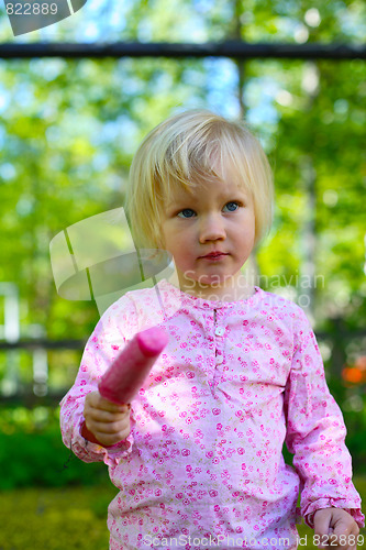 Image of Little girl with ice-cream