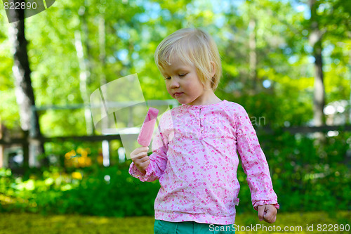 Image of Little girl with ice-cream