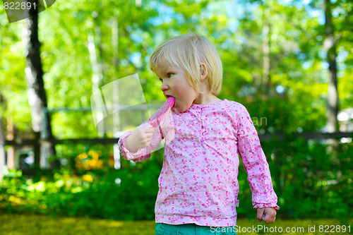 Image of Little girl with ice-cream