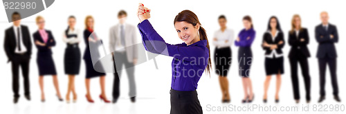 Image of woman leading a winning team