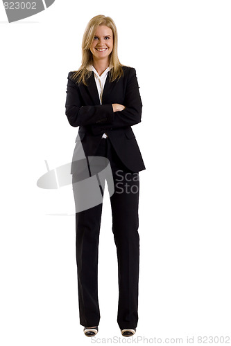 Image of blonde businesswoman wearing office clothes