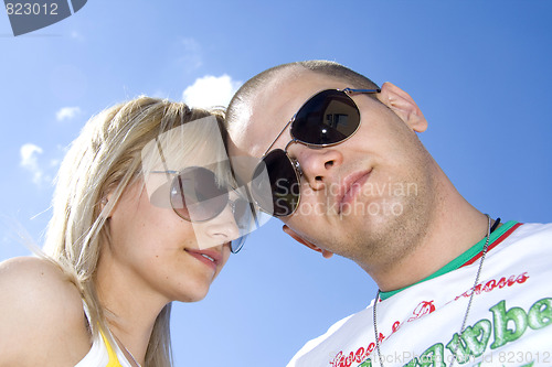 Image of couple against blue sky
