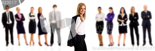 Image of Entrepreneur with her team behind her