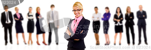 Image of Business team with a leader