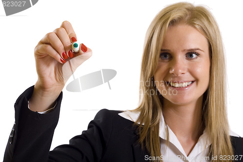 Image of Business woman writing
