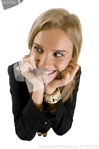 Image of  businesswoman looking to a side